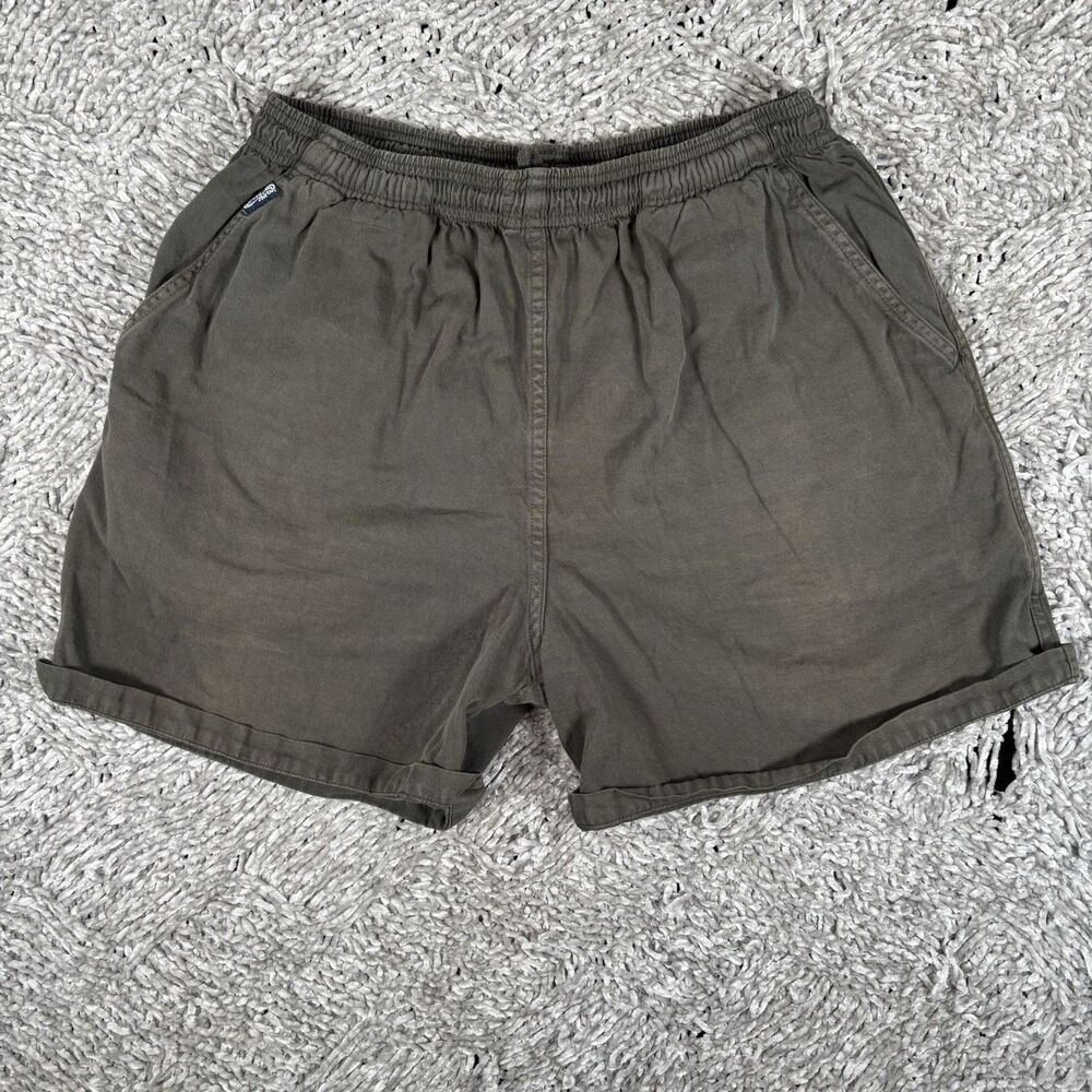 Crazy Shirts Hawaii Shorts Mens Medium Gray Drawstring Beach Summer Chino Golf